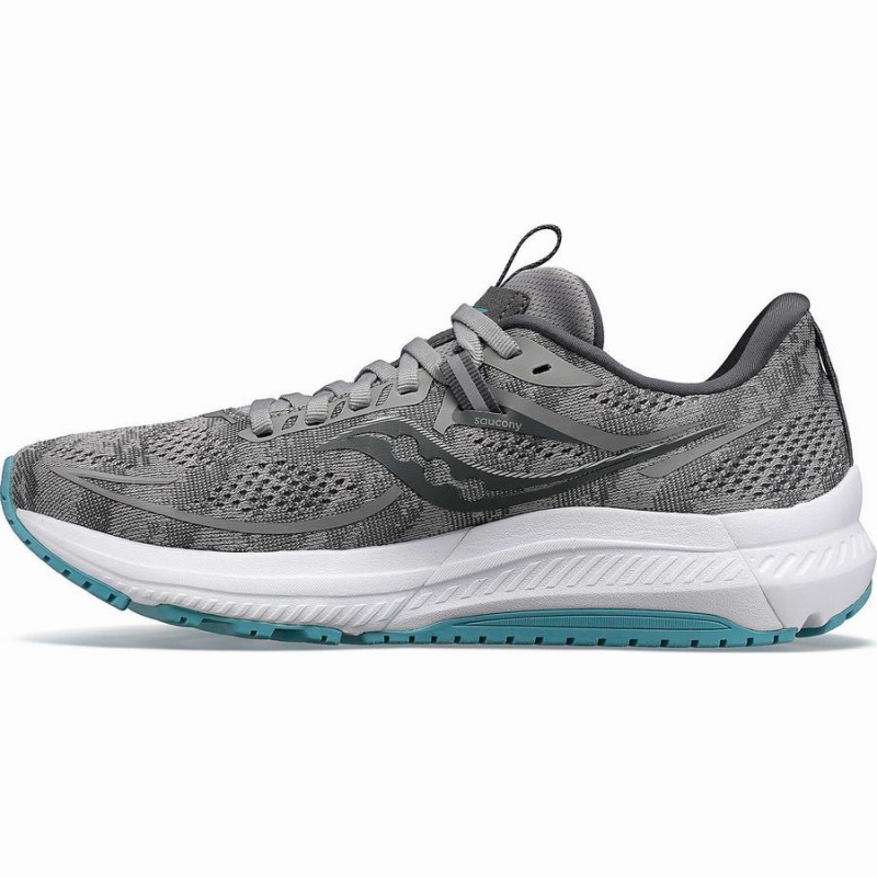 Grey / Blue Saucony Omni 21 Wide Women's Running Shoes | Malaysia S47502-J05