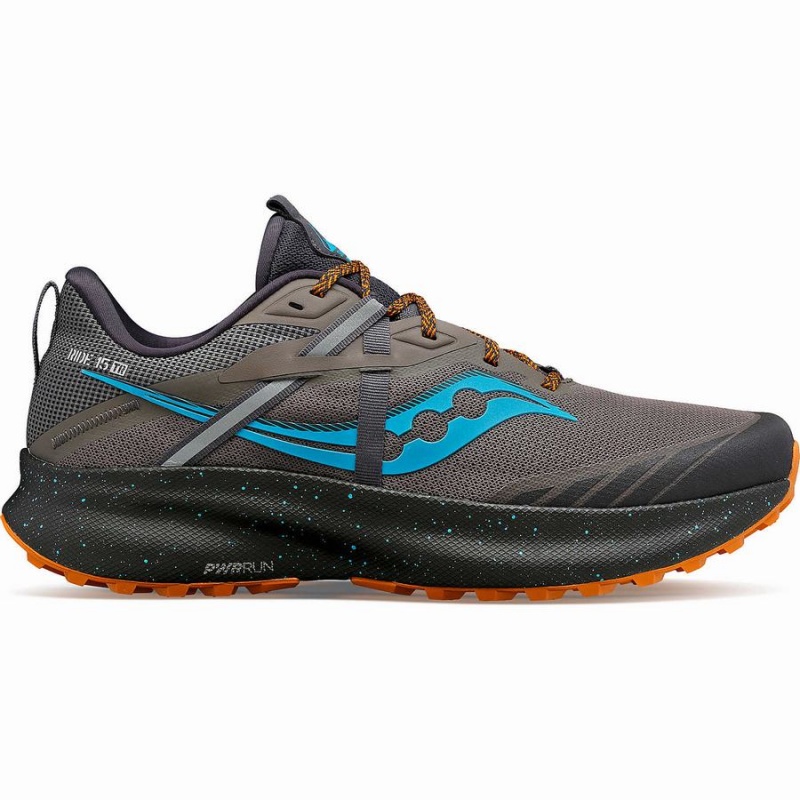 Grey / Blue Saucony Ride 15 TR Men\'s Trail Running Shoes | Malaysia S61478-P92