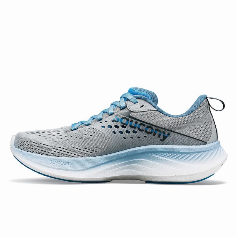 Grey / Blue Saucony Ride 17 Wide Women's Running Shoes | Malaysia S60915-C75