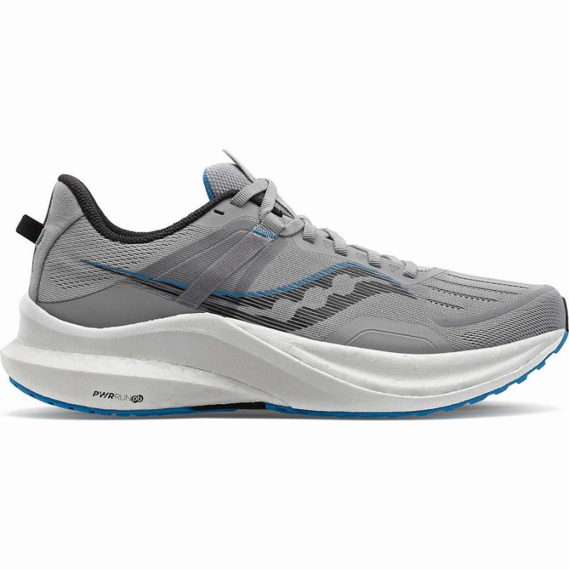 Grey / Blue Saucony Tempus Wide Men\'s Running Shoes | Malaysia S42167-B87