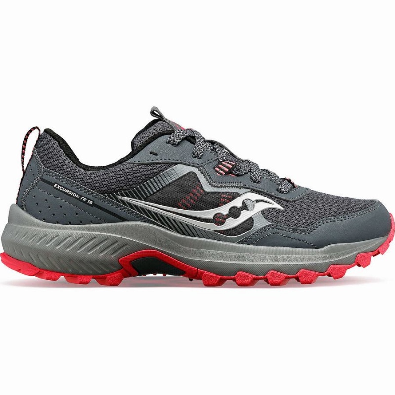 Grey / Coral Saucony Excursion TR16 Women\'s Trail Running Shoes | Malaysia S02536-V67