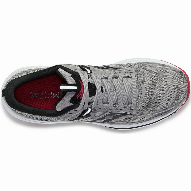 Grey / Dark Red Saucony Omni 21 Wide Men's Running Shoes | Malaysia S04687-R13