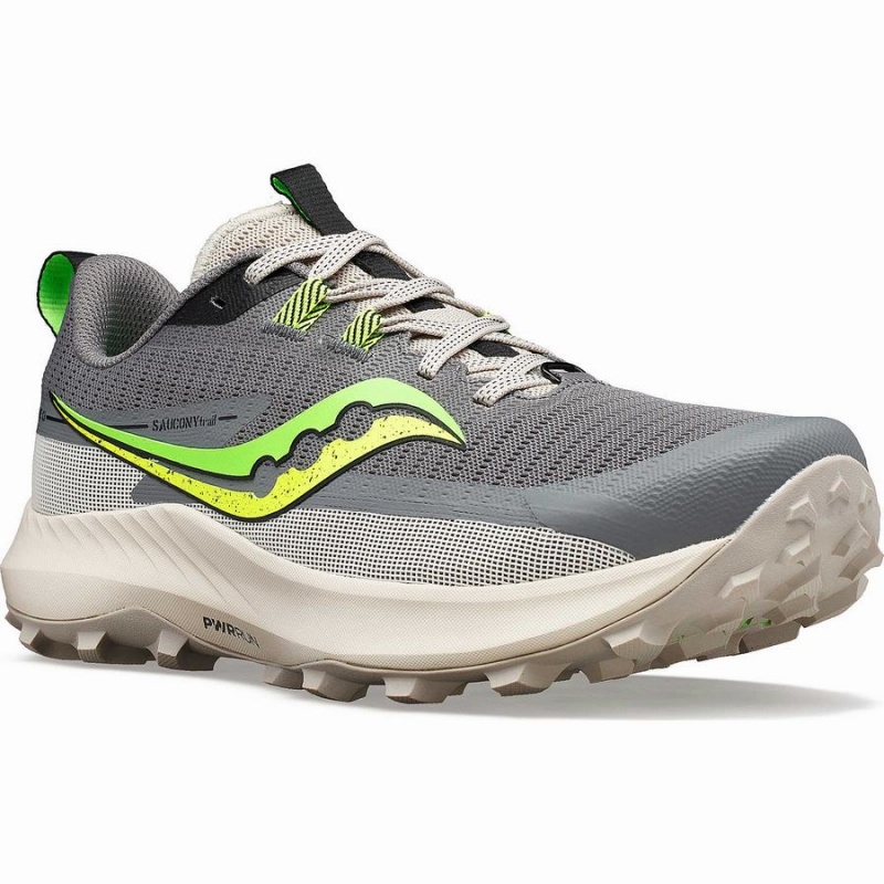 Grey / Green Saucony Peregrine 13 Men's Running Shoes | Malaysia S15309-Y41