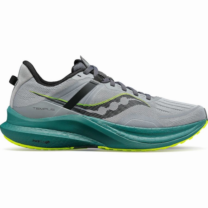 Grey / Green Saucony Tempus Men\'s Running Shoes | Malaysia S30571-B54