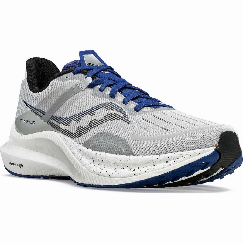 Grey / Indigo Saucony Tempus Men's Running Shoes | Malaysia S01843-G82