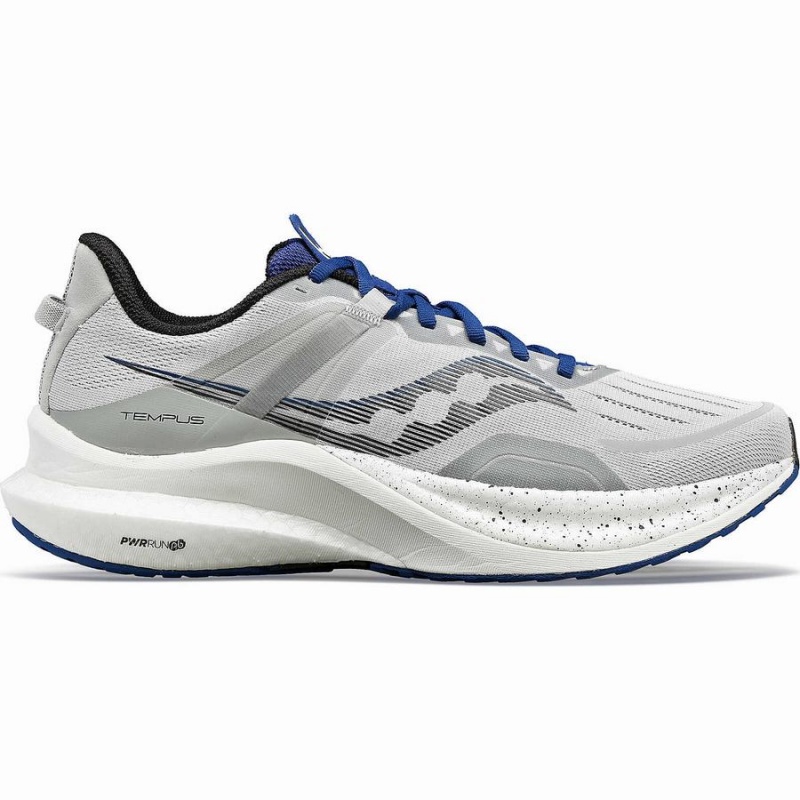 Grey / Indigo Saucony Tempus Men\'s Running Shoes | Malaysia S01843-G82