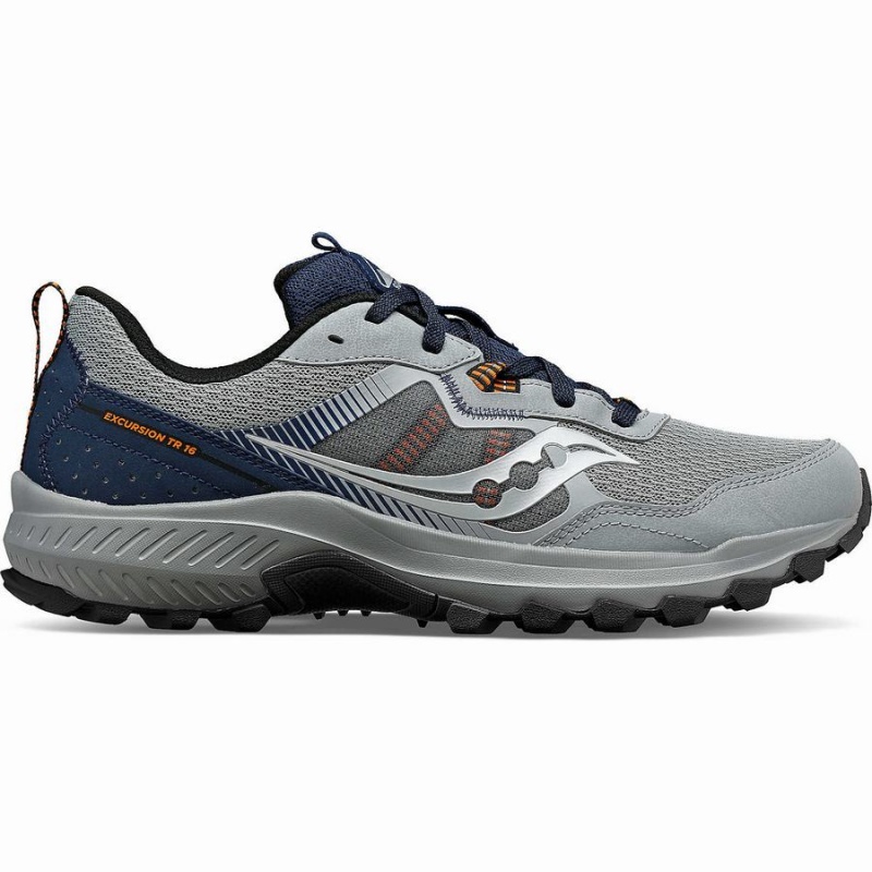 Grey / Navy Saucony Excursion TR16 Men\'s Trail Running Shoes | Malaysia S93502-C62