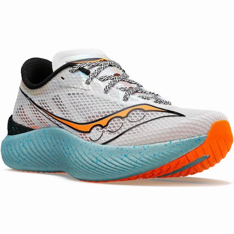 Grey / Orange Saucony Endorphin Pro 3 Men's Running Shoes | Malaysia S09174-Q04