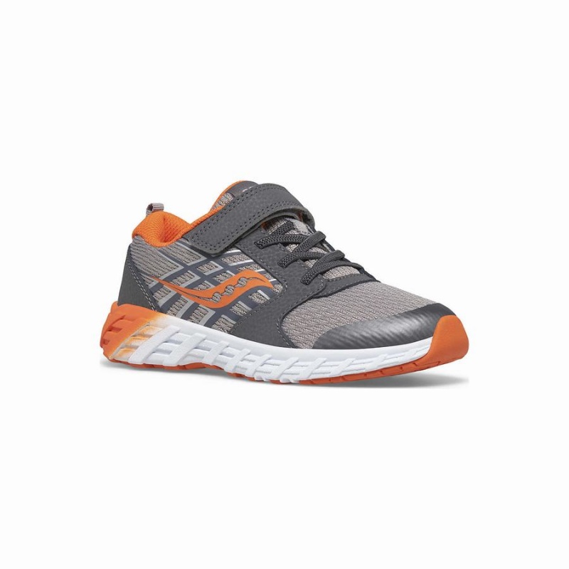 Grey / Orange Saucony Wind 2.0 A/C Sneaker Kids' Running Shoes | Malaysia S01753-N58