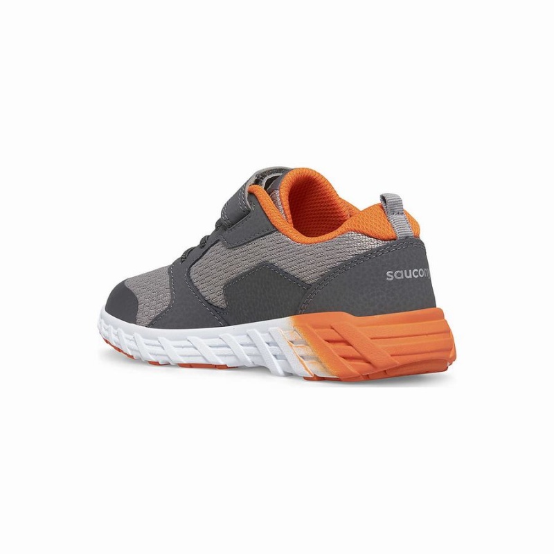 Grey / Orange Saucony Wind 2.0 A/C Sneaker Kids' Running Shoes | Malaysia S01753-N58