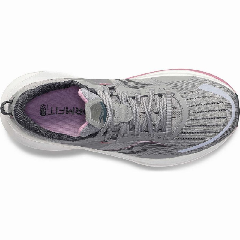 Grey / Pink Saucony Tempus Wide Women's Running Shoes | Malaysia S59860-A45