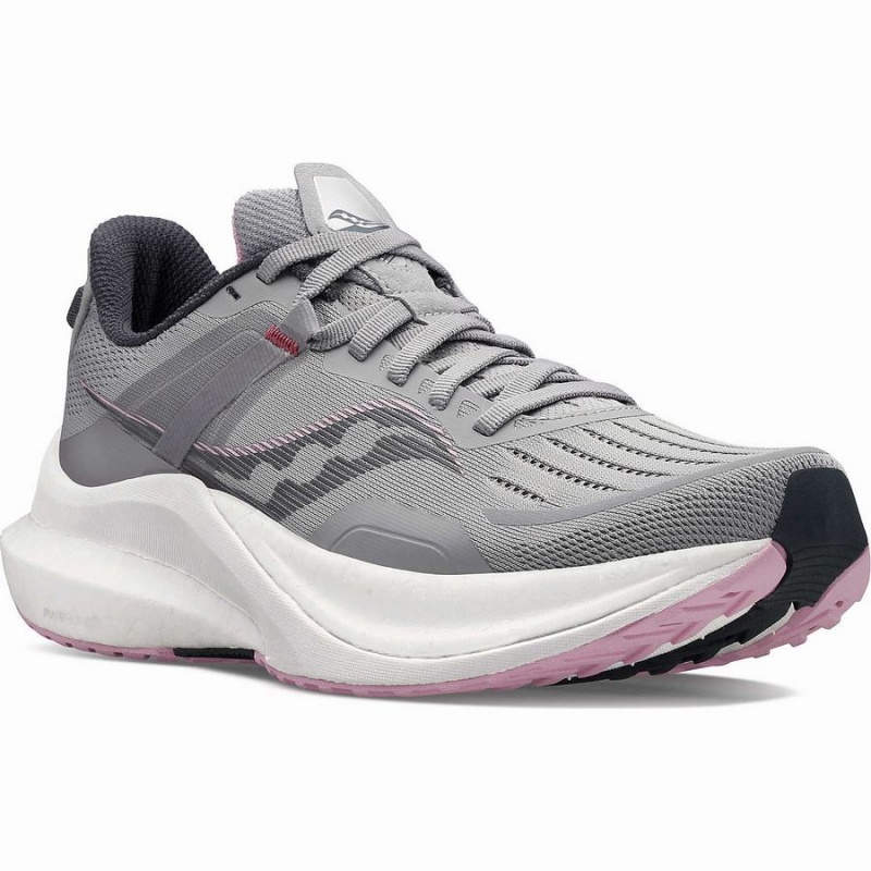 Grey / Pink Saucony Tempus Wide Women's Running Shoes | Malaysia S59860-A45