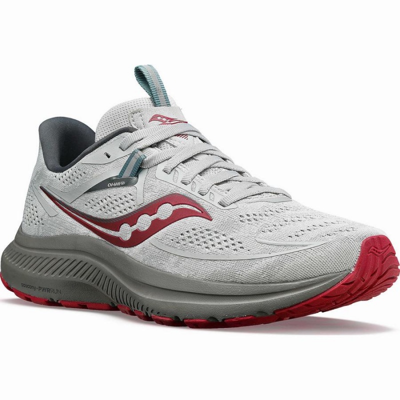 Grey / Red Saucony Omni 21 Women's Running Shoes | Malaysia S49173-B65