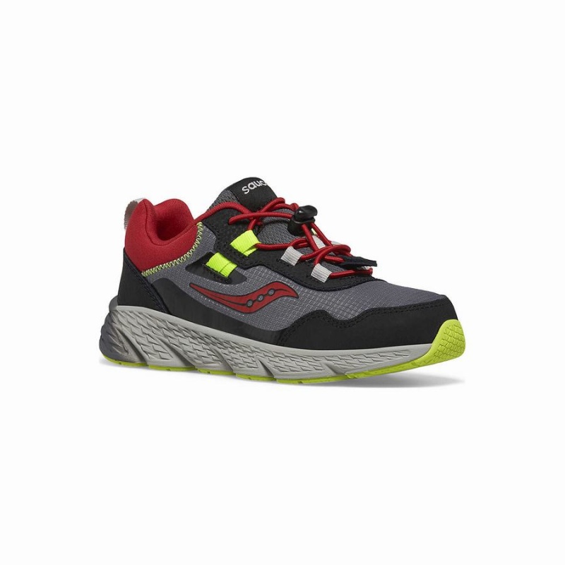 Grey / Red Saucony Wind Shield 3.0 Sneaker Kids' Running Shoes | Malaysia S10249-V21