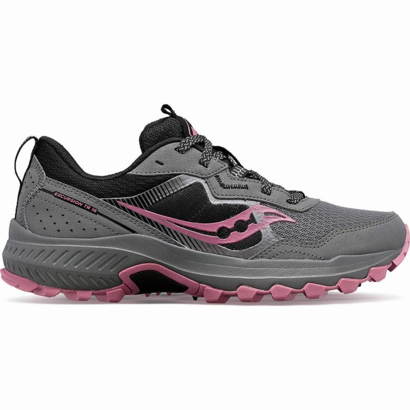 Grey / Rose Saucony Excursion TR16 Women\'s Trail Running Shoes | Malaysia S93816-M07