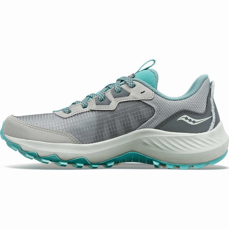 Grey / Turquoise Saucony Aura TR Wide Women's Trail Running Shoes | Malaysia S68127-R75