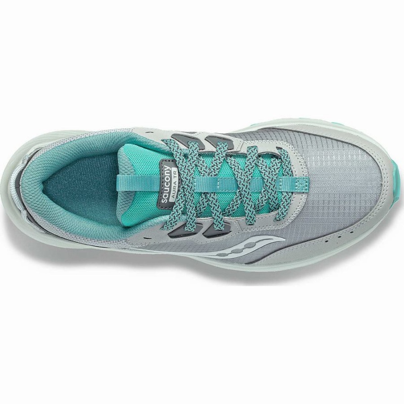 Grey / Turquoise Saucony Aura TR Wide Women's Trail Running Shoes | Malaysia S68127-R75