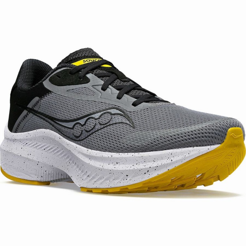 Grey / Yellow Saucony Axon 3 Men's Running Shoes | Malaysia S85290-Q15