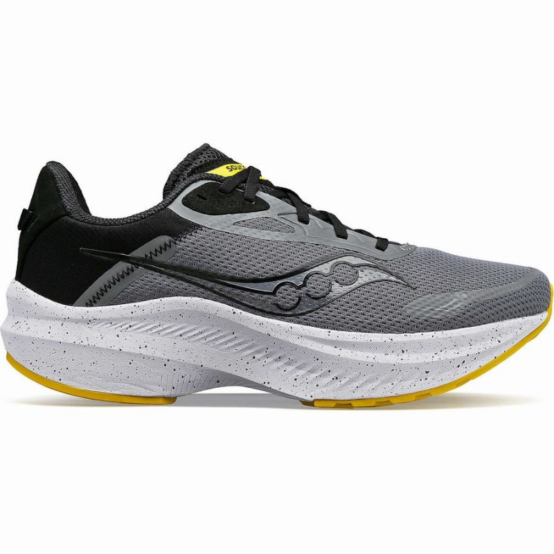 Grey / Yellow Saucony Axon 3 Men\'s Running Shoes | Malaysia S85290-Q15