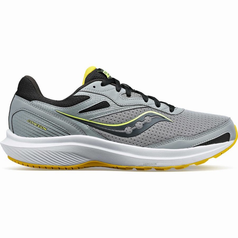 Grey / Yellow Saucony Cohesion 16 Men\'s Running Shoes | Malaysia S09164-K41