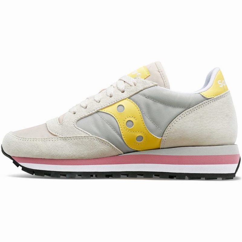 Grey / Yellow Saucony Jazz Triple Women's Sneakers | Malaysia S69308-Y64