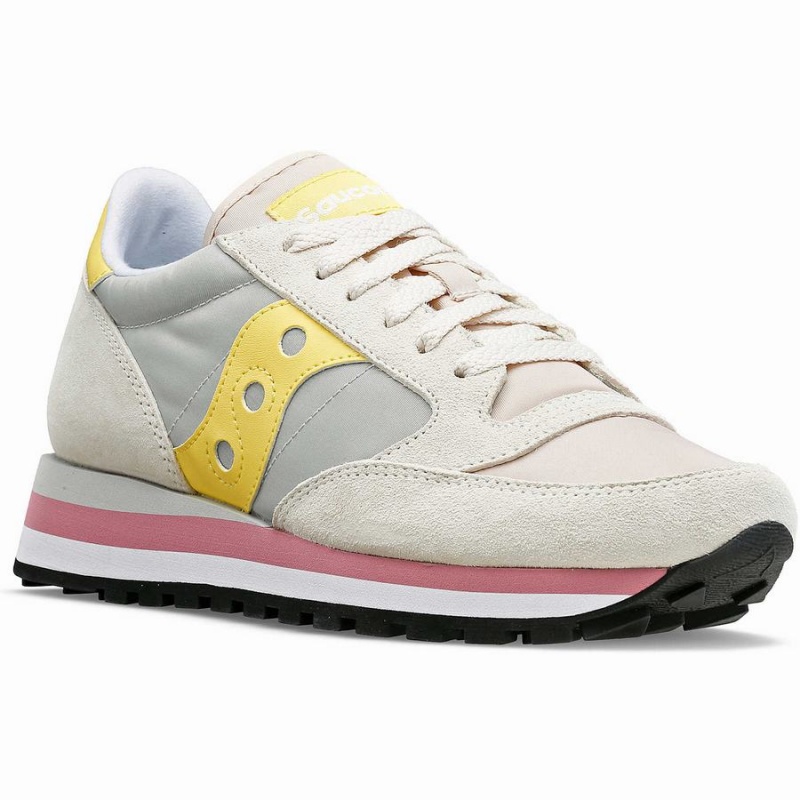 Grey / Yellow Saucony Jazz Triple Women's Sneakers | Malaysia S69308-Y64