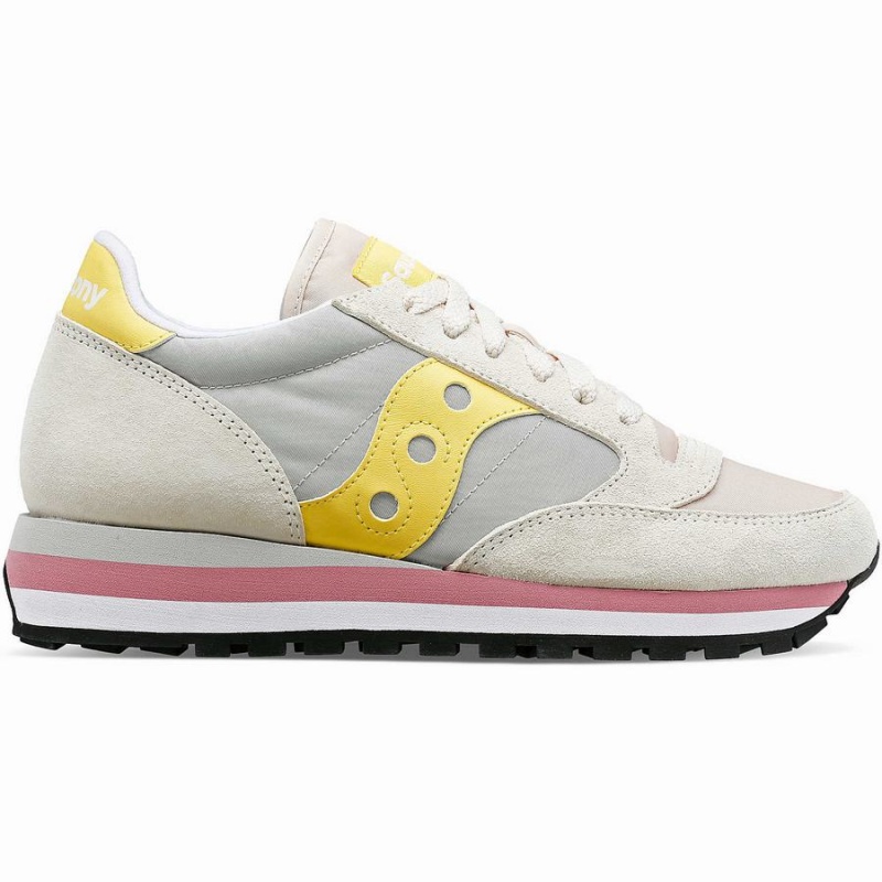 Grey / Yellow Saucony Jazz Triple Women\'s Sneakers | Malaysia S69308-Y64