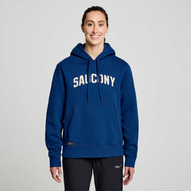 Indigo Saucony Recovery Hoody Men's Hoodie | Malaysia S35872-S54