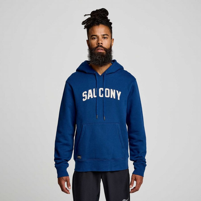 Indigo Saucony Recovery Hoody Men's Hoodie | Malaysia S35872-S54