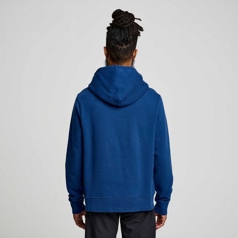 Indigo Saucony Recovery Hoody Men's Hoodie | Malaysia S35872-S54