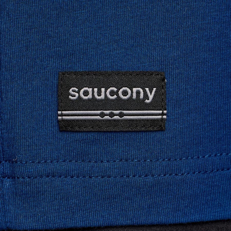 Indigo Saucony Recovery Short Sleeve Men's T Shirts | Malaysia S90836-M25