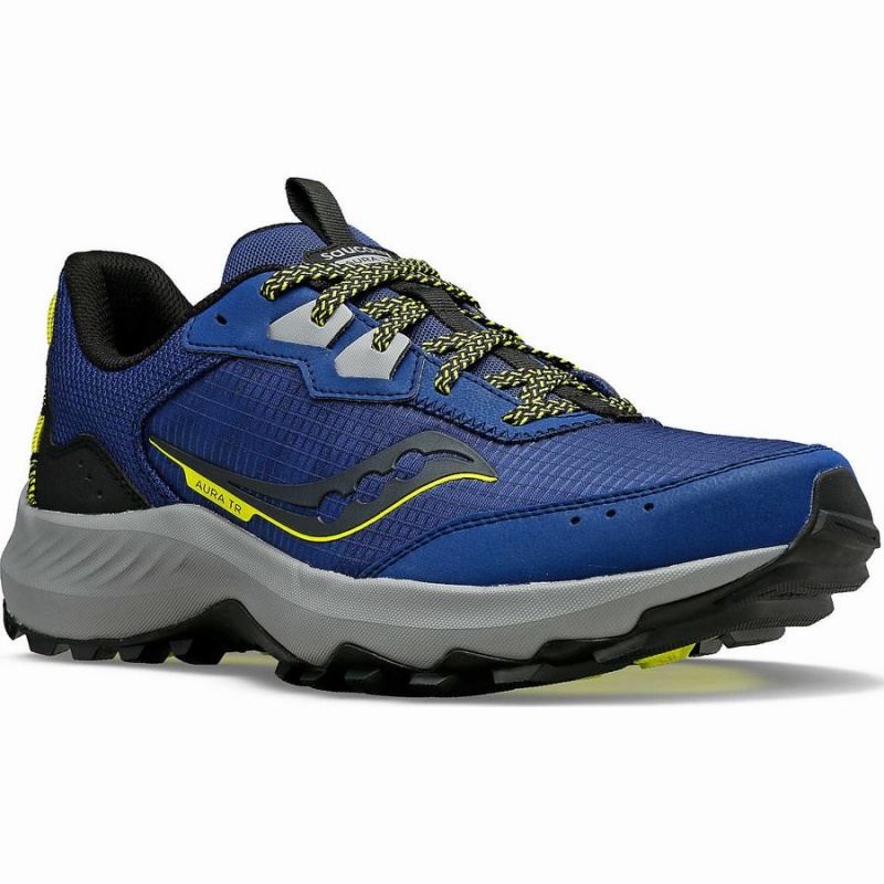 Indigo / Black Saucony Aura TR Men's Trail Running Shoes | Malaysia S62348-J95