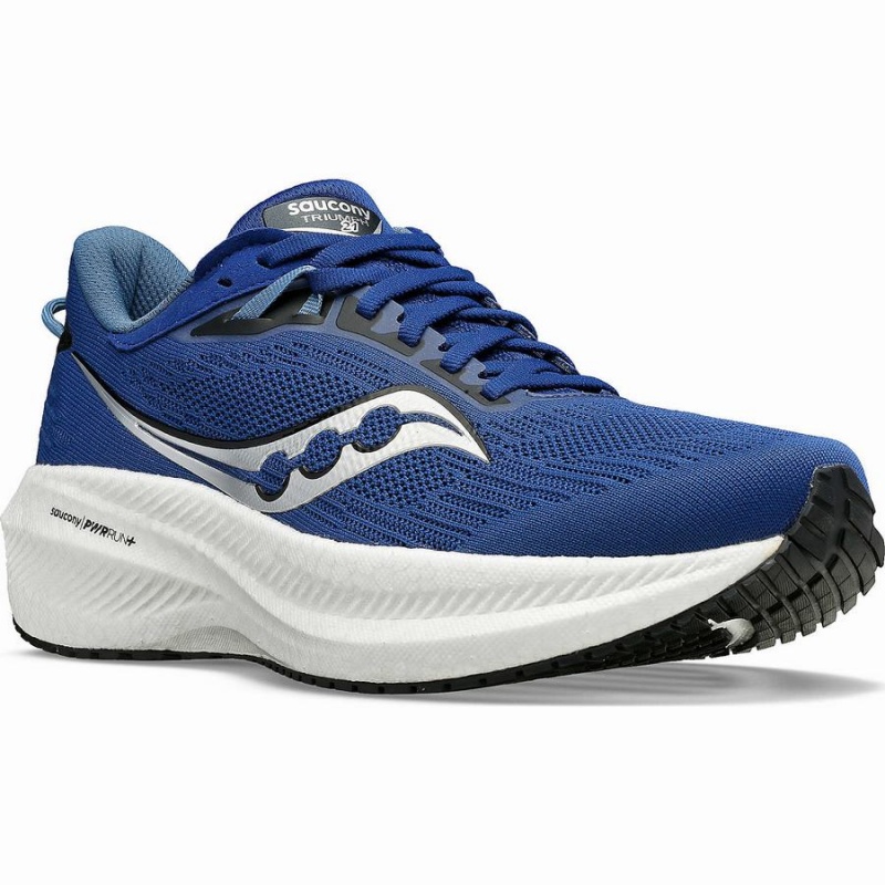 Indigo / Black Saucony Triumph 21 Men's Running Shoes | Malaysia S35427-H06