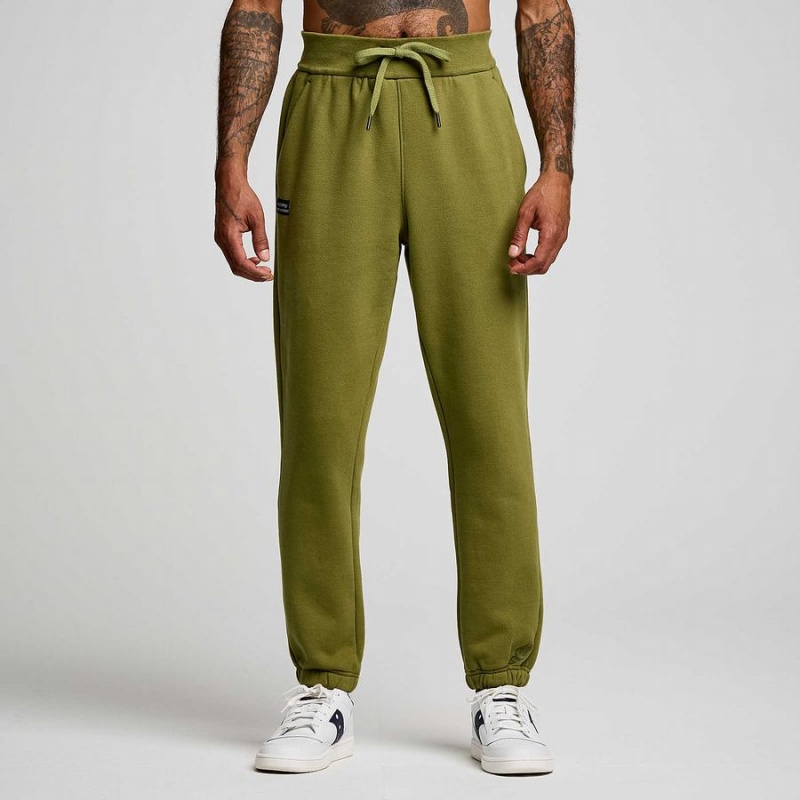 Khaki Saucony Recovery Men's Sweatpants | Malaysia S14605-M72