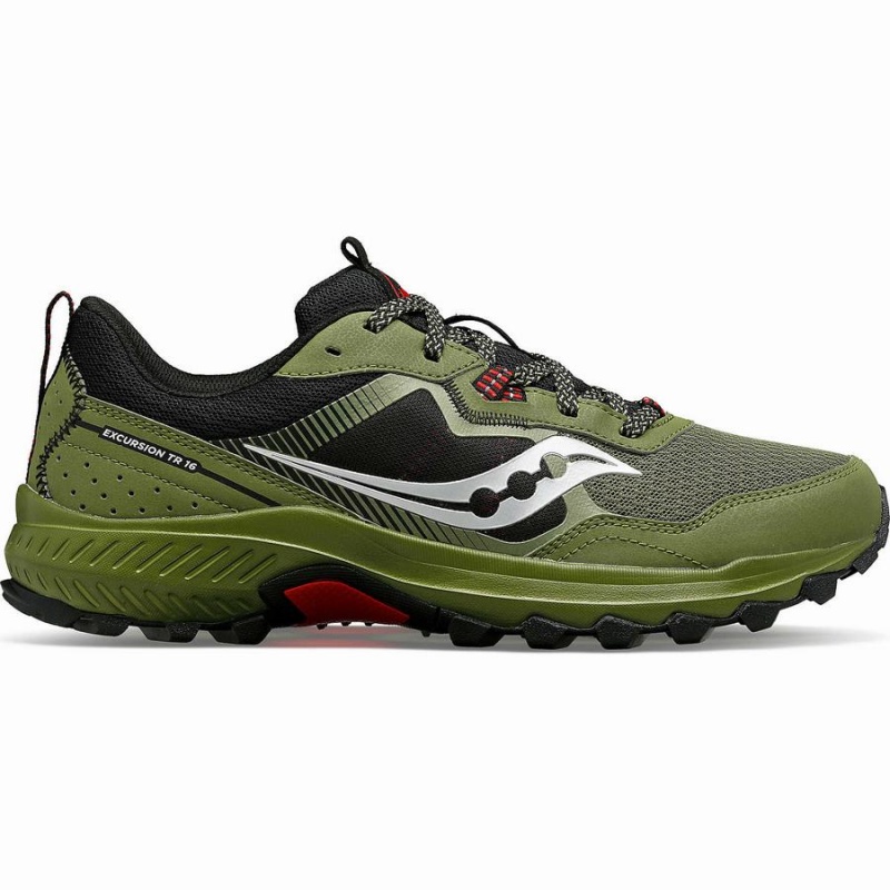 Khaki / Black Saucony Excursion TR16 Men\'s Trail Running Shoes | Malaysia S17836-X01