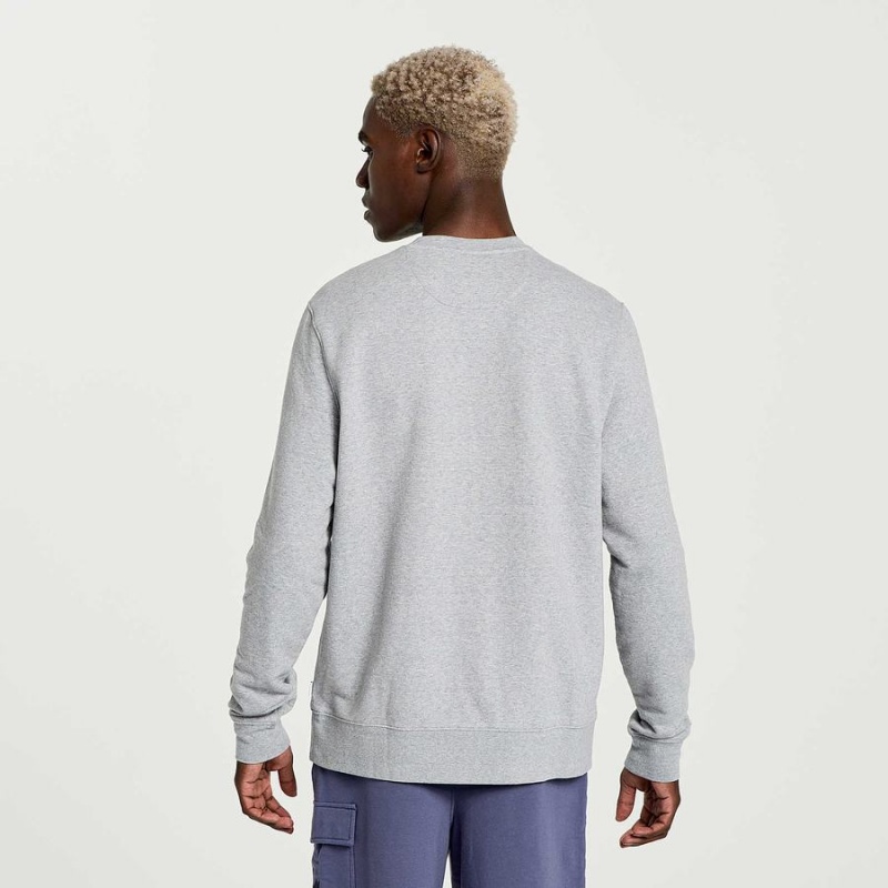 Light Grey Saucony Rested Crewneck Men's Sweatshirt | Malaysia S20896-B48