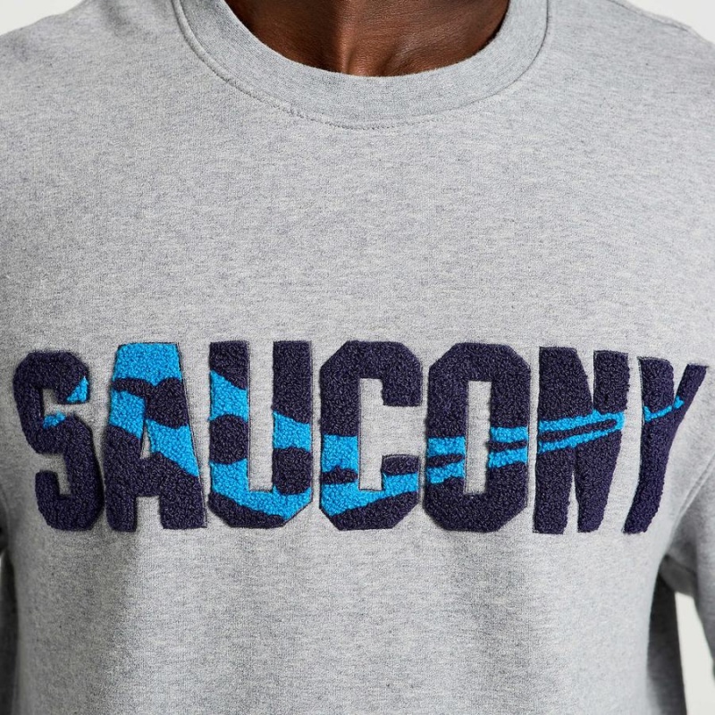 Light Grey Saucony Rested Crewneck Men's Sweatshirt | Malaysia S20896-B48