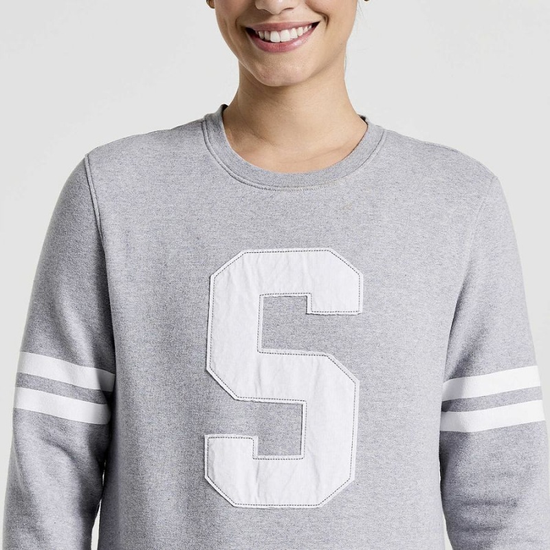 Light Grey Saucony Rested Crewneck Women's Sweatshirt | Malaysia S26015-L92