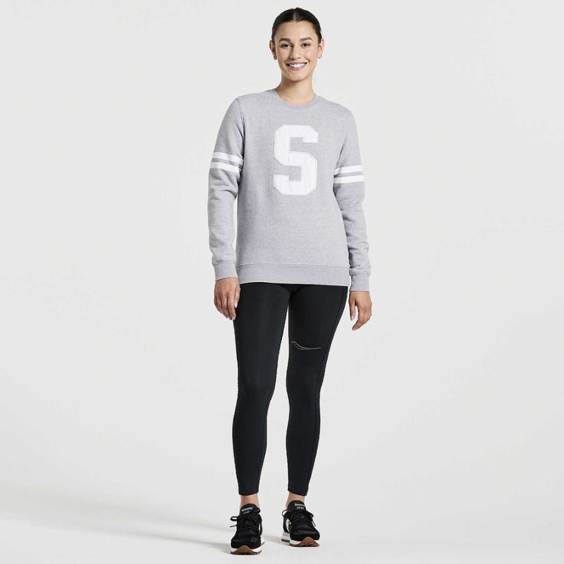 Light Grey Saucony Rested Crewneck Women's Sweatshirt | Malaysia S26015-L92