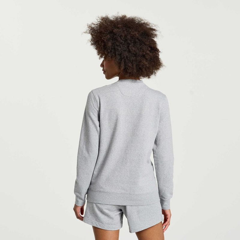 Light Grey Saucony Rested Crewneck Women's Sweatshirt | Malaysia S19627-E68