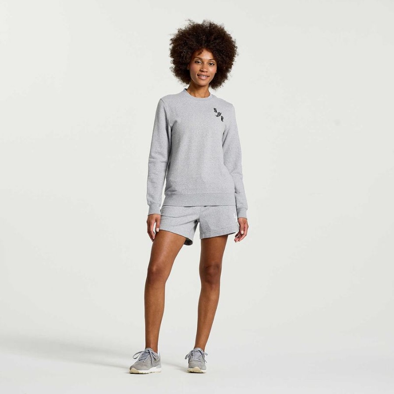 Light Grey Saucony Rested Crewneck Women's Sweatshirt | Malaysia S19627-E68