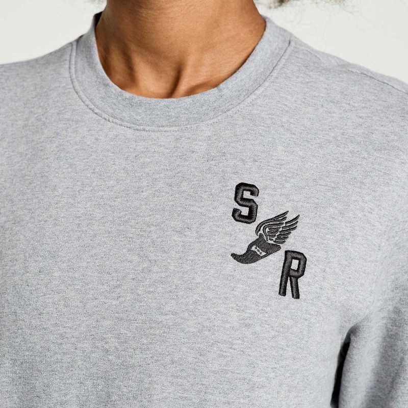 Light Grey Saucony Rested Crewneck Women's Sweatshirt | Malaysia S19627-E68