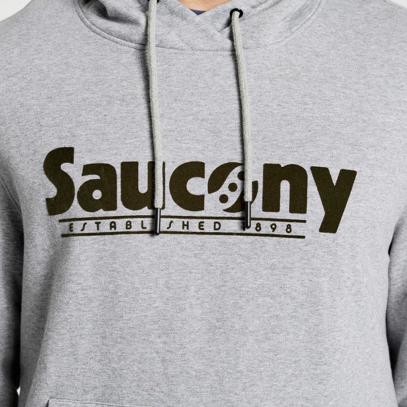 Light Grey Saucony Rested Men's Hoodie | Malaysia S60194-K23