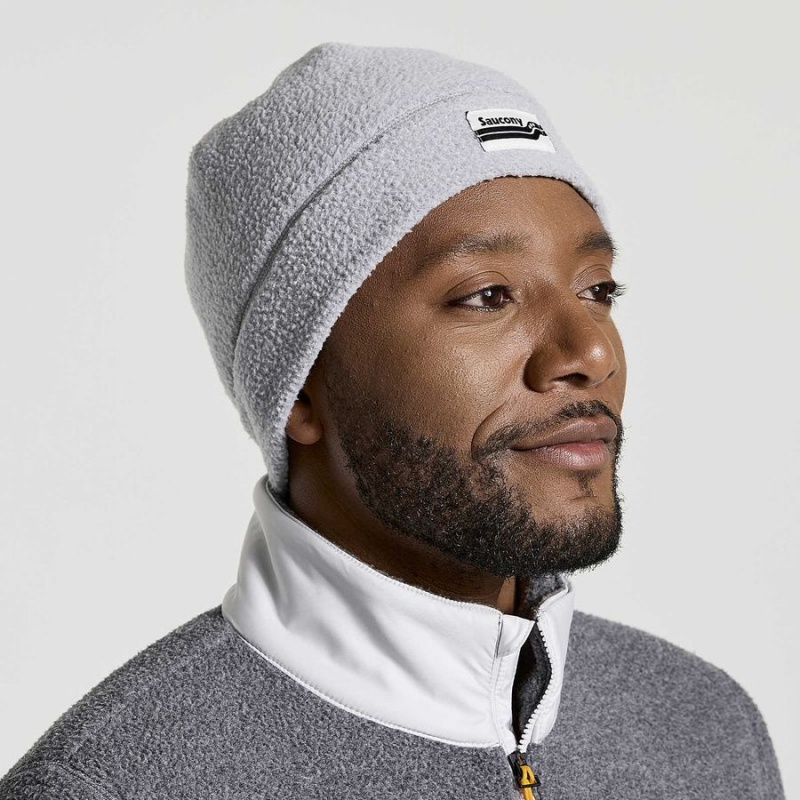 Light Grey Saucony Rested Sherpa Men\'s Beanie | Malaysia S73614-F80