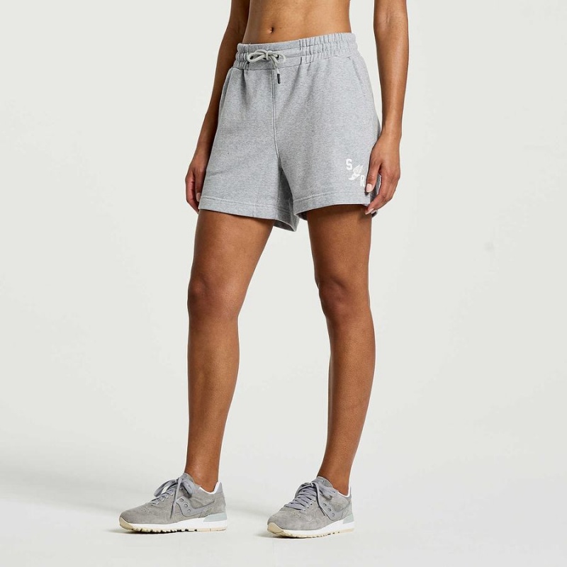 Light Grey Saucony Rested Sweat Women's Shorts | Malaysia S39416-H36