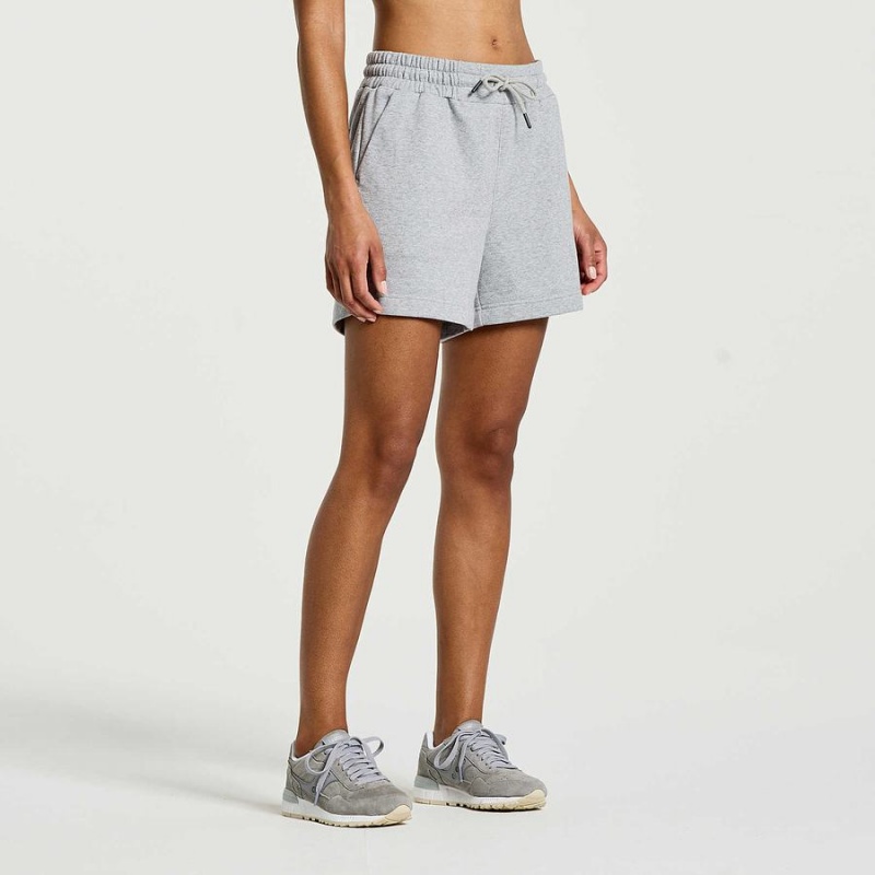 Light Grey Saucony Rested Sweat Women's Shorts | Malaysia S39416-H36