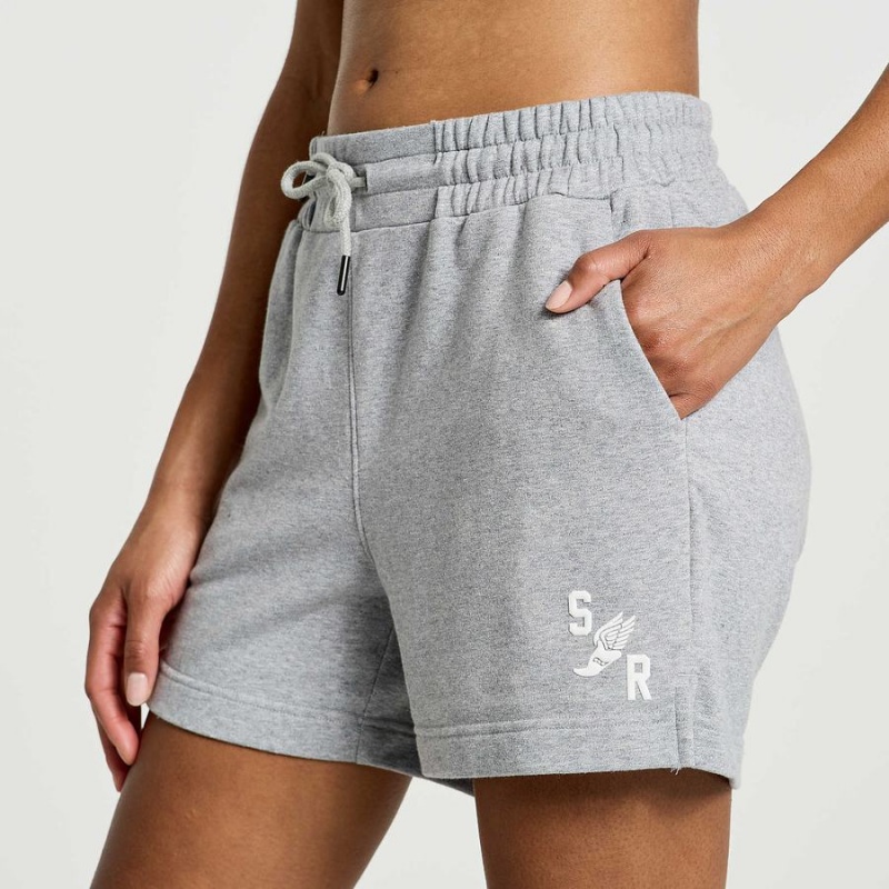 Light Grey Saucony Rested Sweat Women's Shorts | Malaysia S39416-H36