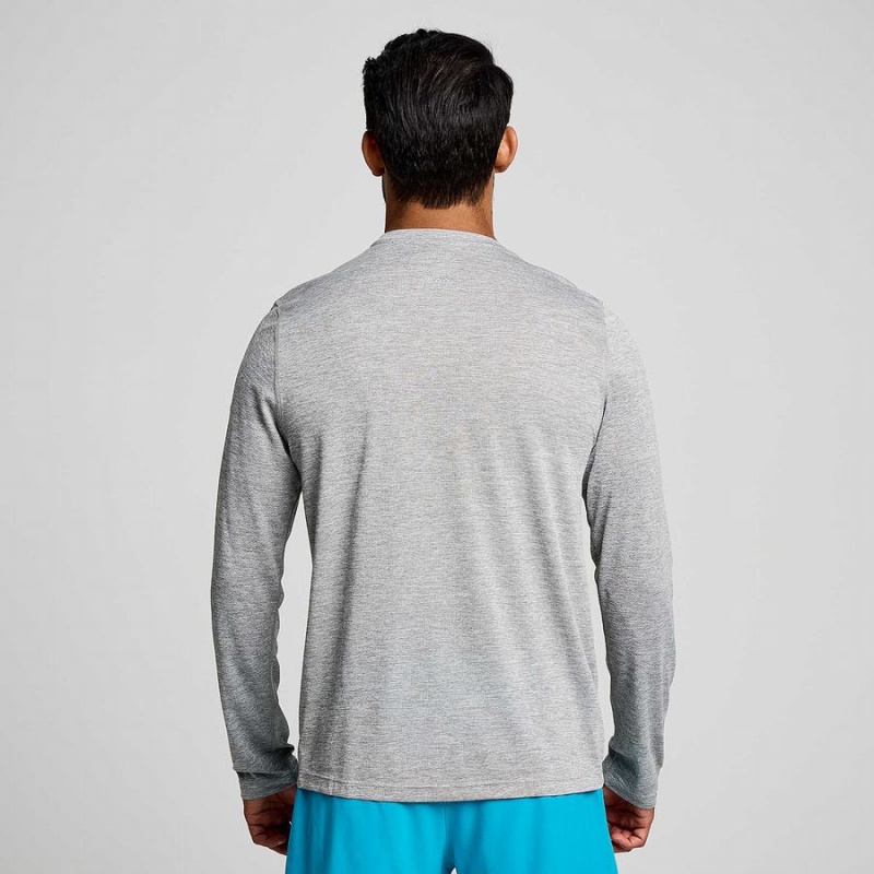 Light Grey Saucony Stopwatch Graphic Long Sleeve Men's T Shirts | Malaysia S87510-E84