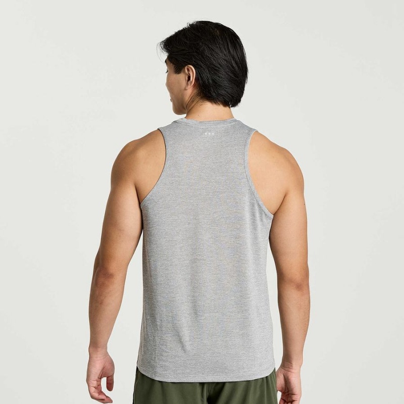 Light Grey Saucony Stopwatch Graphic Singlet Men's Tank Top | Malaysia S34520-J58