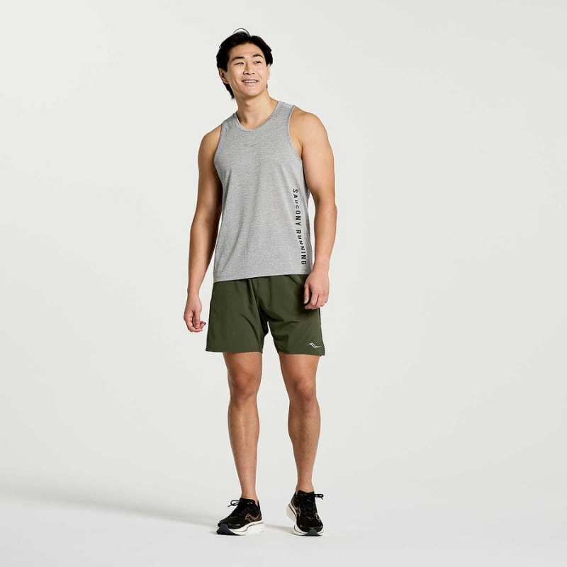 Light Grey Saucony Stopwatch Graphic Singlet Men's Tank Top | Malaysia S34520-J58